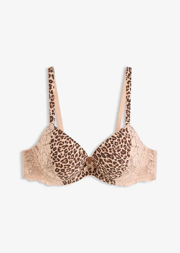 Reggiseno con coppe preformate e motivo leopardato, bonprix