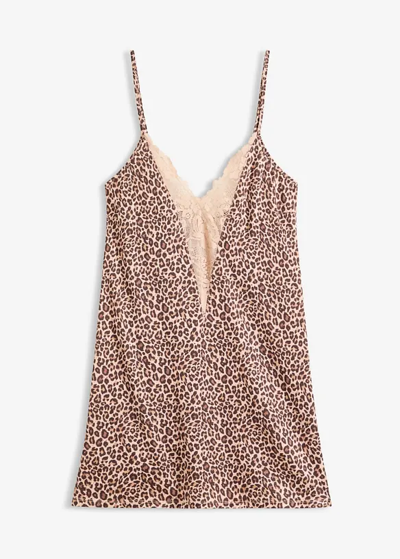 Sottoveste di satin leopardato, bonprix