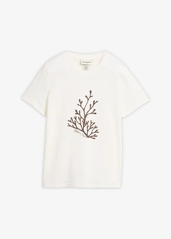 T-shirt con stampa e percentuale di seta, bonprix