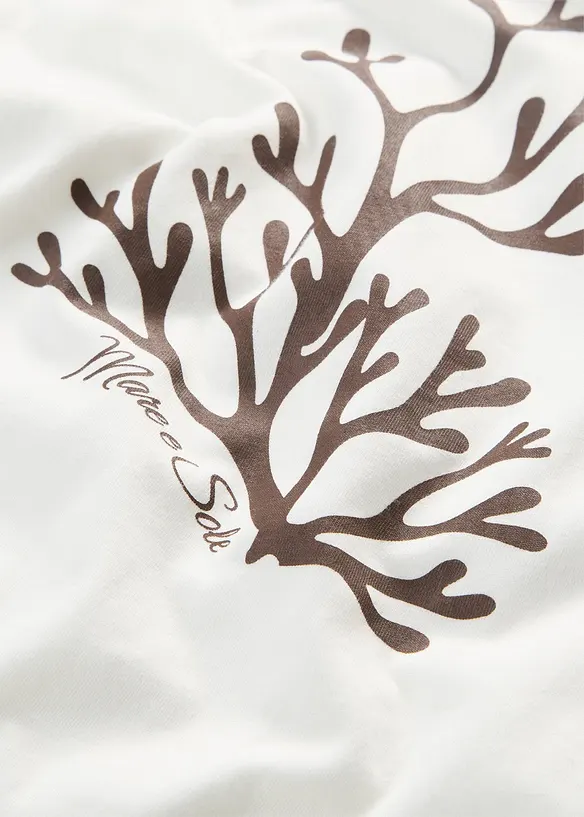 T-shirt con stampa e percentuale di seta, bonprix