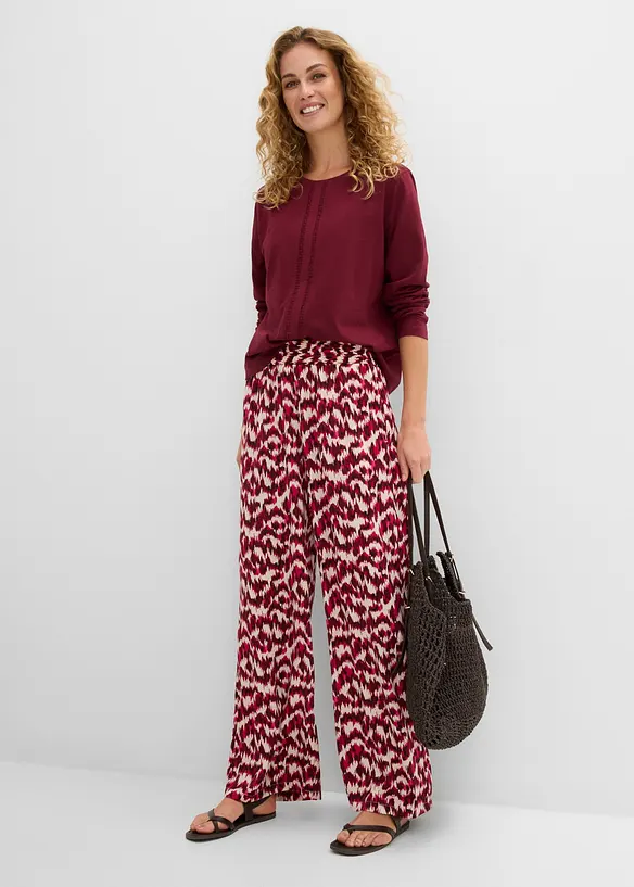 Maglia di puro cotone con pizzo, bonprix