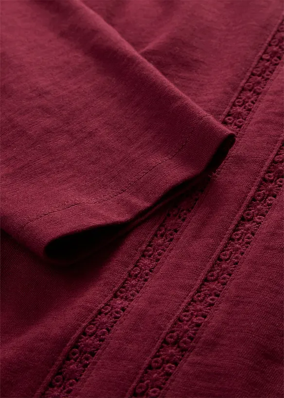 Maglia di puro cotone con pizzo, bonprix