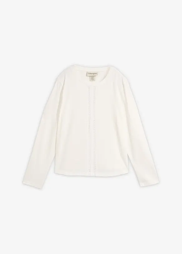 Maglia di puro cotone con pizzo, bonprix