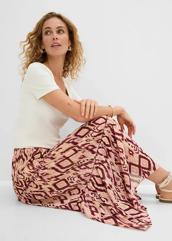 Gonna a balze in chiffon, bonprix