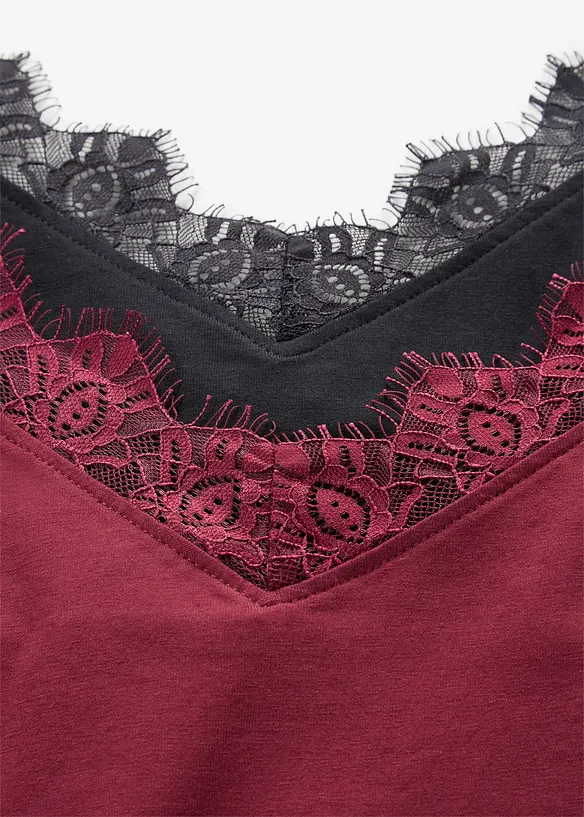 Top con pizzo (pacco da 2), bonprix