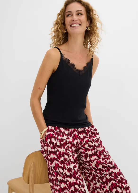 Top con pizzo (pacco da 2), bonprix