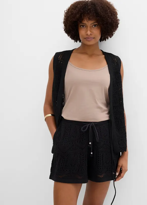 Shorts traforati in misto cotone, bonprix
