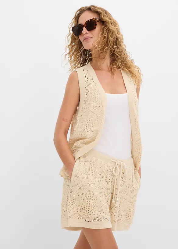 Shorts traforati in misto cotone, bonprix
