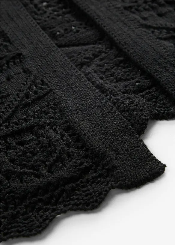Cardigan in maglia traforata di misto cotone, bonprix
