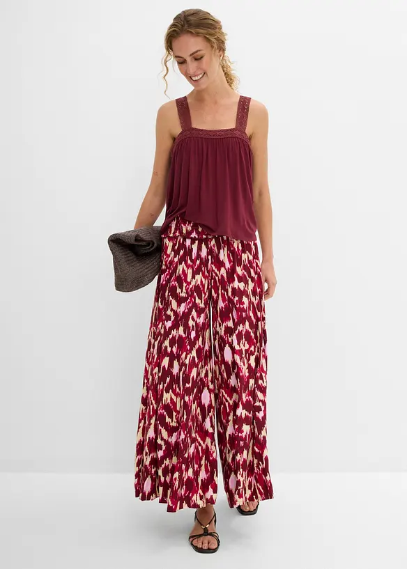 Pantaloni a palazzo in viscosa fluida, bonprix
