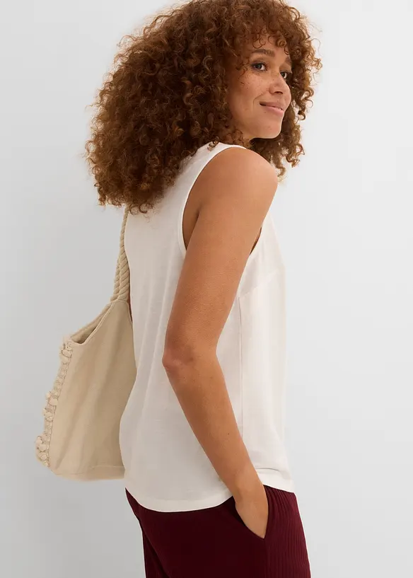 Top in filato fiammato di cotone biologico, bonprix