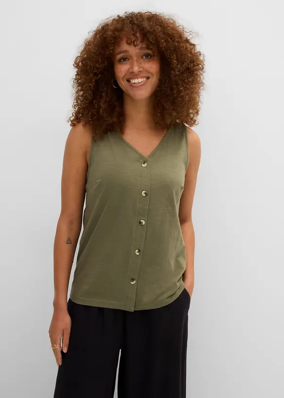 Top in filato fiammato di cotone biologico, bonprix