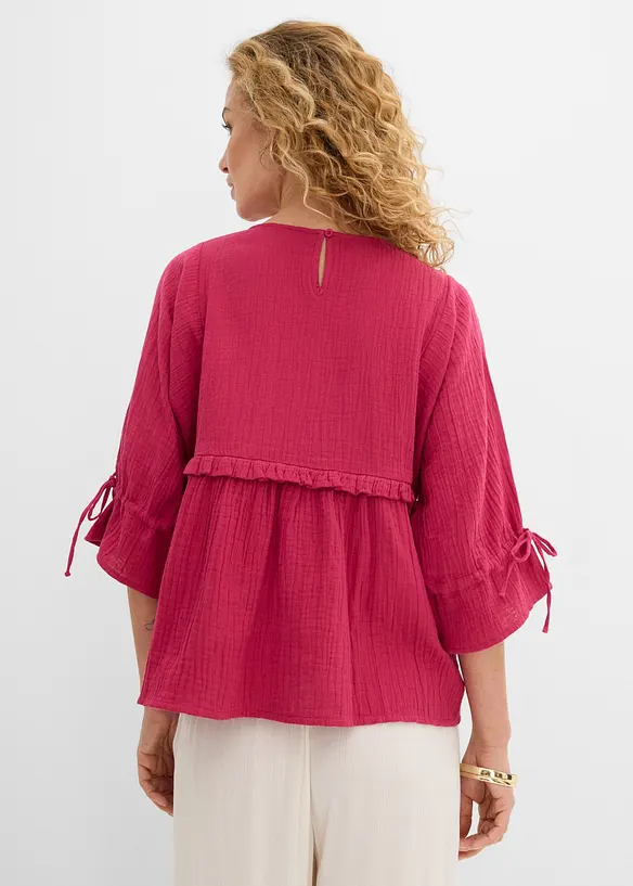 Blusa in mussola vaporosa, bonprix
