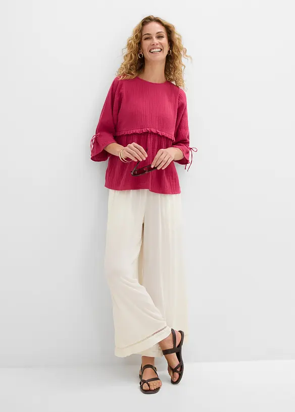 Blusa in mussola vaporosa, bonprix