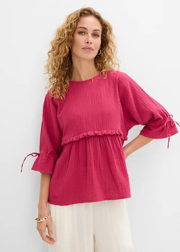 Blusa in mussola vaporosa, bonprix