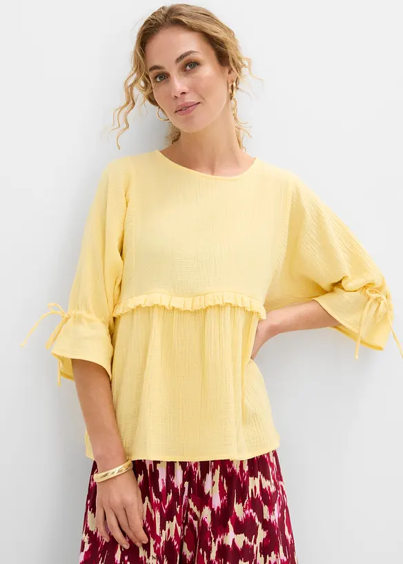 Blusa in mussola vaporosa, bonprix