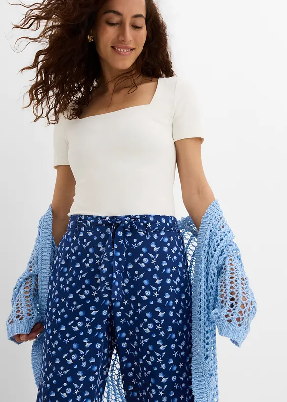Pantaloni con elastico in vita in pura viscosa, bonprix
