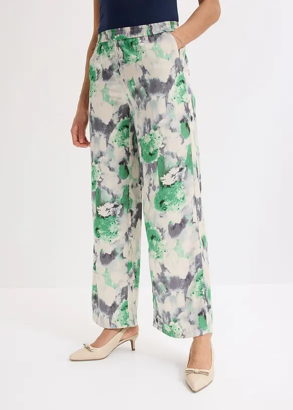 Pantaloni larghi effetto satin, bonprix