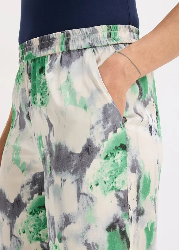 Pantaloni larghi effetto satin, bonprix