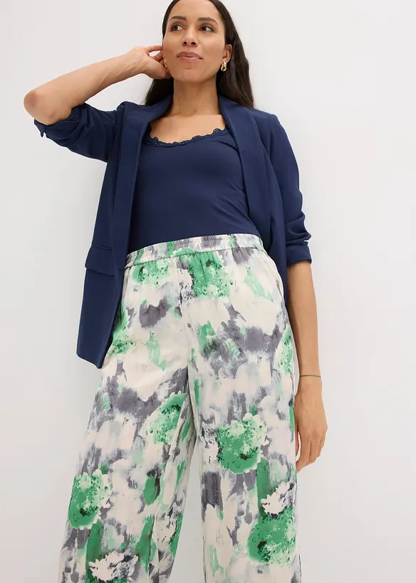 Pantaloni larghi effetto satin, bonprix