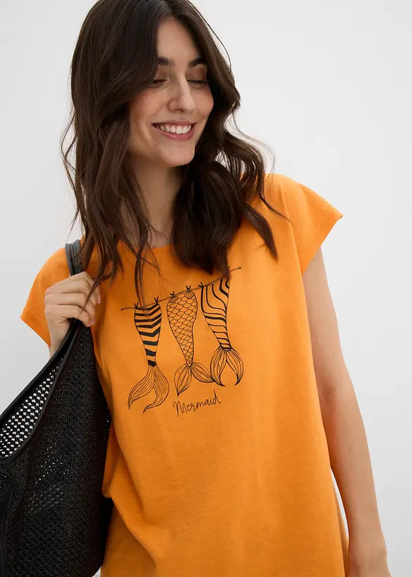 Maglia lunga in puro cotone biologico, bonprix