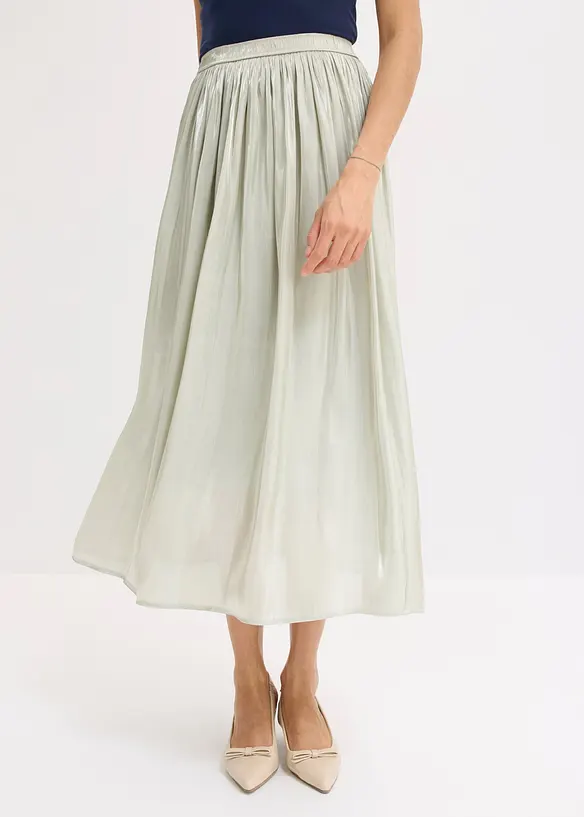 Gonna midi con effetto crinkle, bonprix
