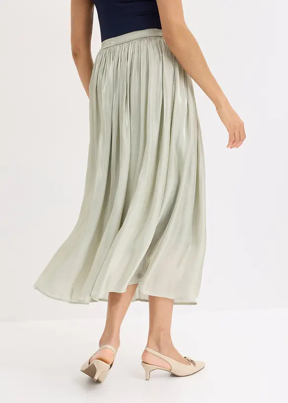 Gonna midi con effetto crinkle, bonprix