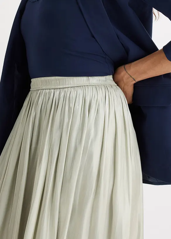 Gonna midi con effetto crinkle, bonprix