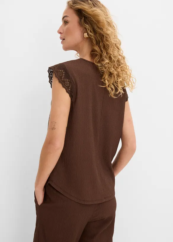 Top in cr&ecirc;pe operato, bonprix