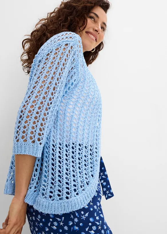 Cardigan traforato con paillettes, bonprix