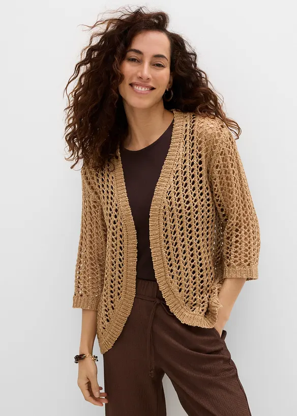 Cardigan traforato con paillettes, bonprix