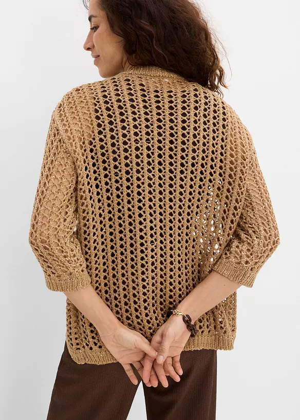 Cardigan traforato con paillettes, bonprix