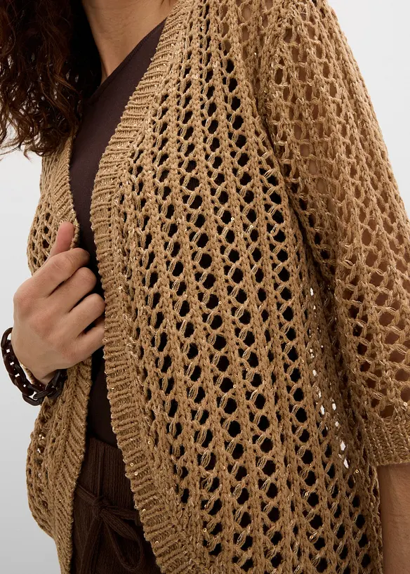 Cardigan traforato con paillettes, bonprix
