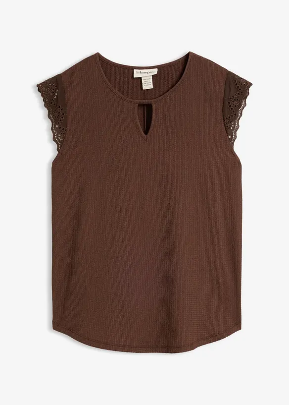 Top in cr&ecirc;pe operato, bonprix