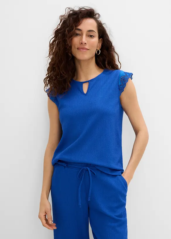 Top in cr&ecirc;pe operato, bonprix