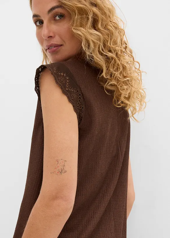 Top in cr&ecirc;pe operato, bonprix