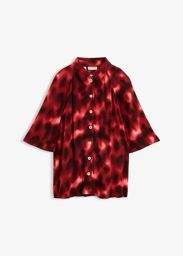 Camicetta oversize in viscosa operata, bonprix