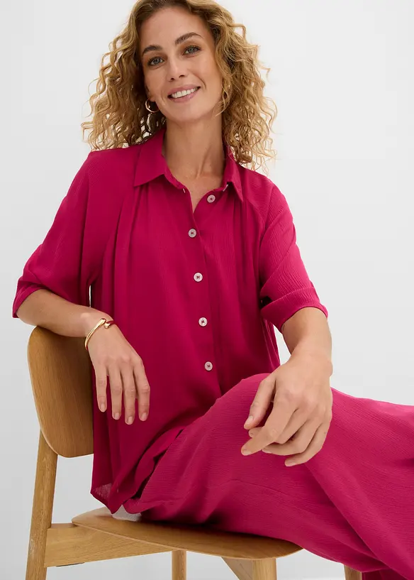 Camicetta oversize in viscosa operata, bonprix
