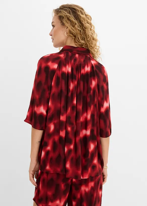 Camicetta oversize in viscosa operata, bonprix