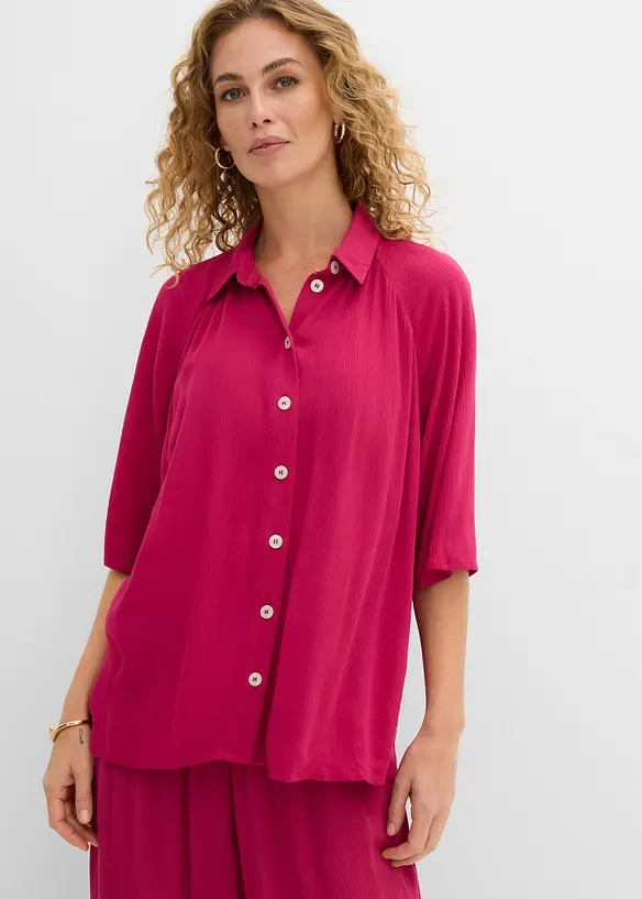 Camicetta oversize in viscosa operata, bonprix