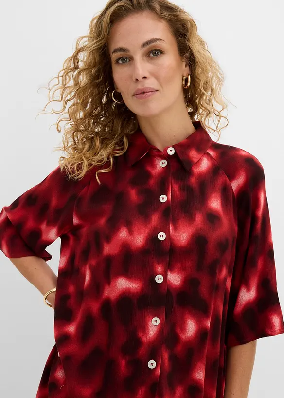 Camicetta oversize in viscosa operata, bonprix