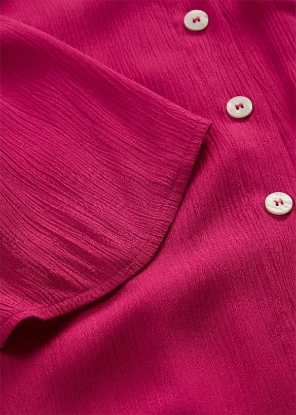 Camicetta oversize in viscosa operata, bonprix