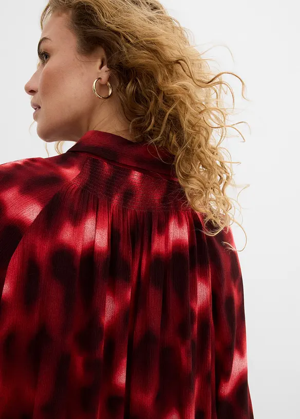 Camicetta oversize in viscosa operata, bonprix