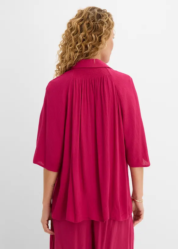 Camicetta oversize in viscosa operata, bonprix