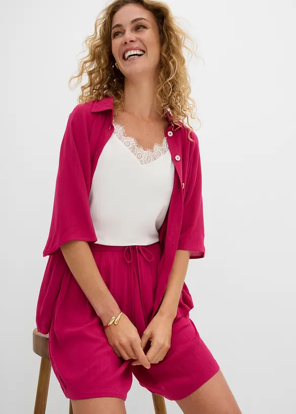 Shorts con elastico in vita in viscosa operata, bonprix
