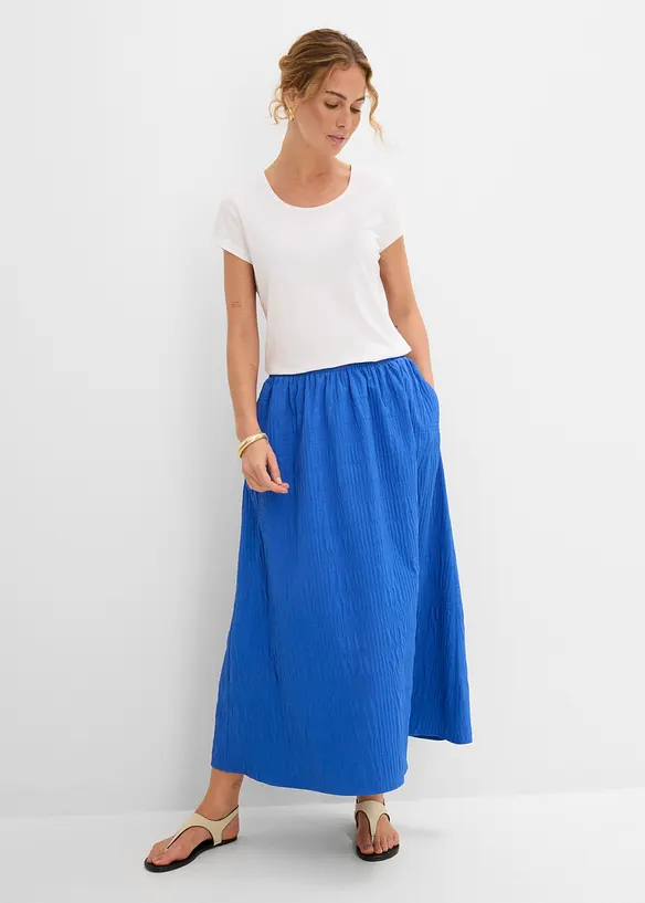 Gonna midi leggera in tessuto operato, bonprix