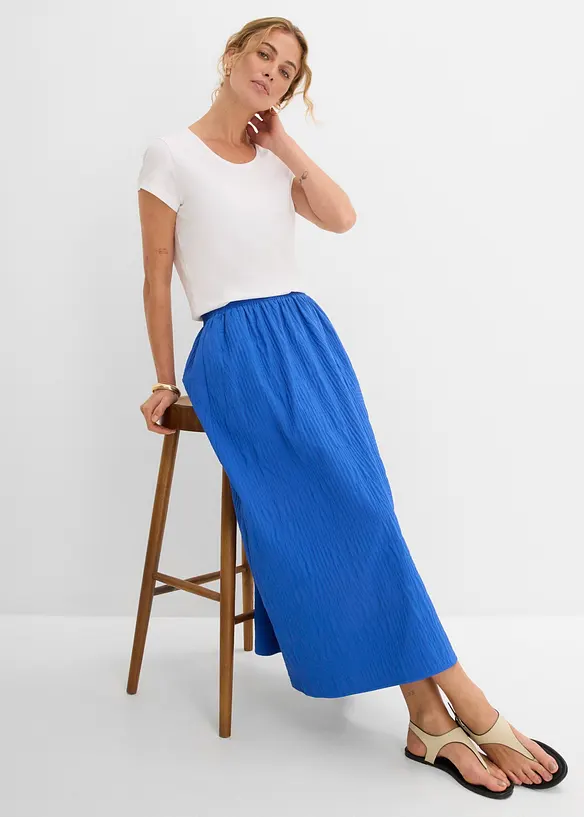 Gonna midi leggera in tessuto operato, bonprix