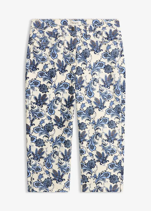 Pantaloni capri in cotone elasticizzato, bonprix