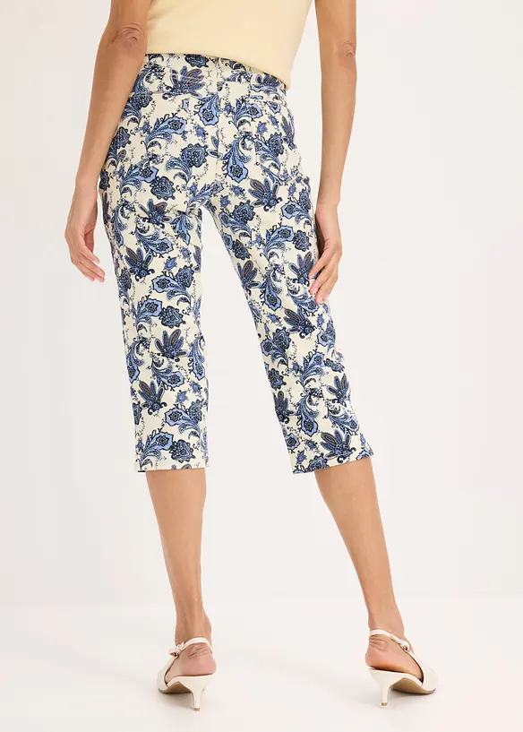 Pantaloni capri in cotone elasticizzato, bonprix
