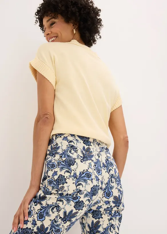 Pantaloni capri in cotone elasticizzato, bonprix